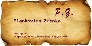 Plankovits Zdenka névjegykártya